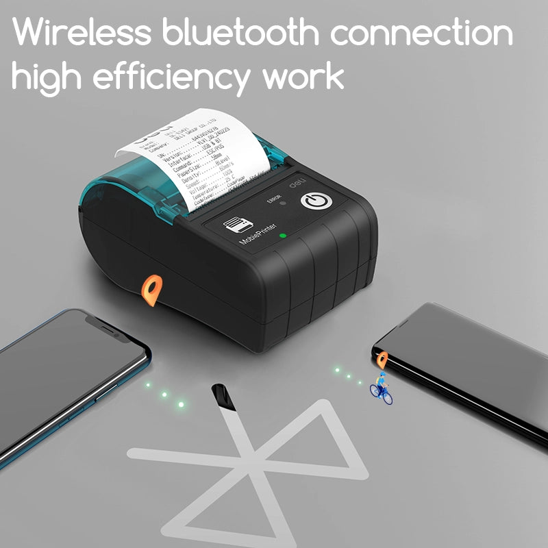 Deli S421 طابعة إيصالات محمولة - 203dpi، بلوتوث، USB، ورق 48مم