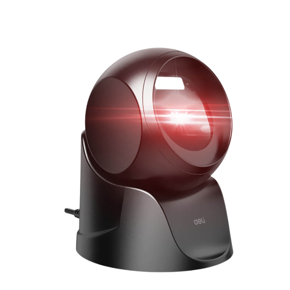 Deli S231 Desktop 2D Wired USB Barcode Scanner - Black