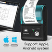 Deli S421 طابعة إيصالات محمولة - 203dpi، بلوتوث، USB، ورق 48مم