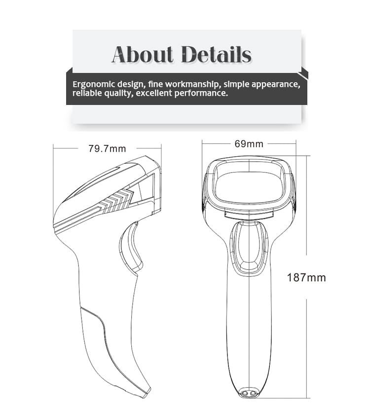 Syble XB-6221 2D Wired Barcode Scanner - Professional POS