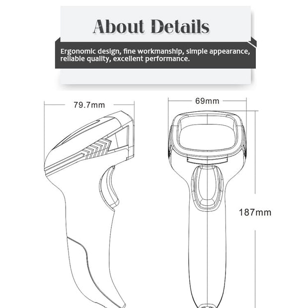 Syble XB-6221 2D Wired Barcode Scanner - Professional POS