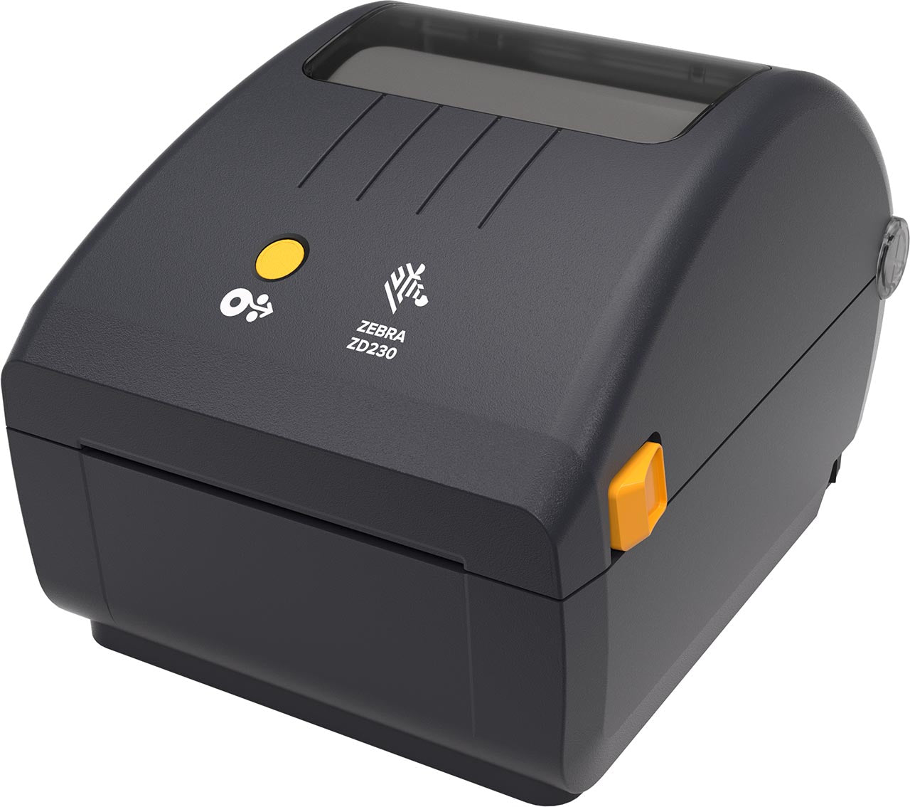 طابعة الباركود Zebra ZD100 Thermal Transfer للطباعة بالريبون بدقة 203dpi وسرعة تصل إلى 152 مم/ثانية، تدعم ريبون حتى 300 متر ومناسبة للمخازن والمتاجر والشحن والتوزيع.